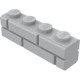 LEGO kocka 1x4 módosított tégla mintás, világosszürke (15533)